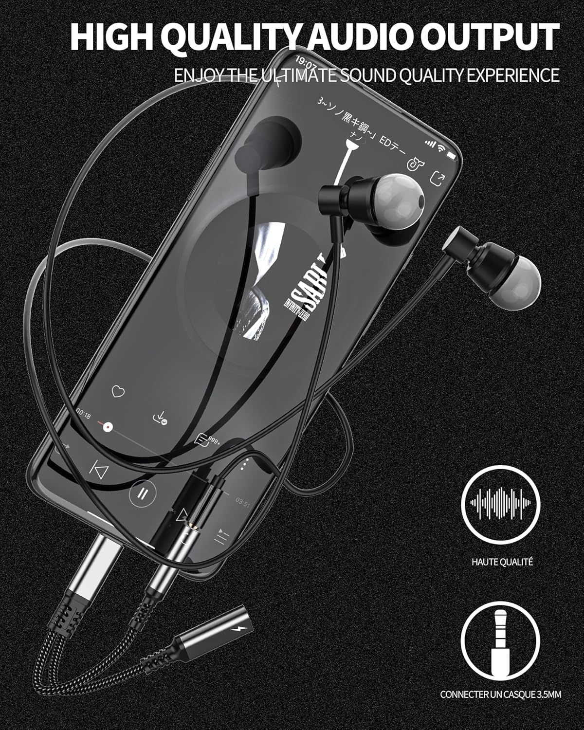 USB C to 3.5Mm Headphone Jack Adapter(2 in 1)Charging Port for Iphone 16 15 Pro Max Compatible with Samsung S24 S23 Type C AUX DAC Stereo Audio Cable Earphone Splitter for Apple Android Cord Converter image number 1