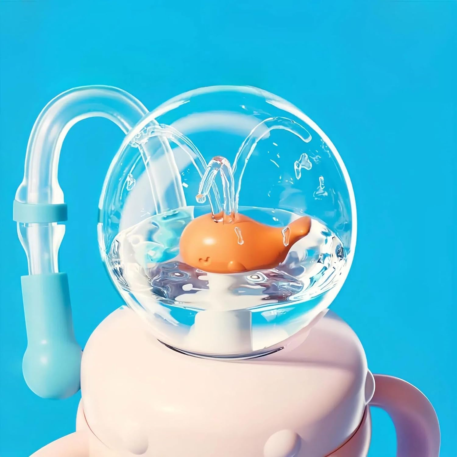 Drinking Cup with Whale Squirt, Weighted Sippy Cups with Adjustable Straps, 300Ml Whale Water Cups with Silicone Soft Tip, Portable Leak Proof Straw Sippy Cup for Kids(Green, Plastics) - Green, Stainless Steel image number 4