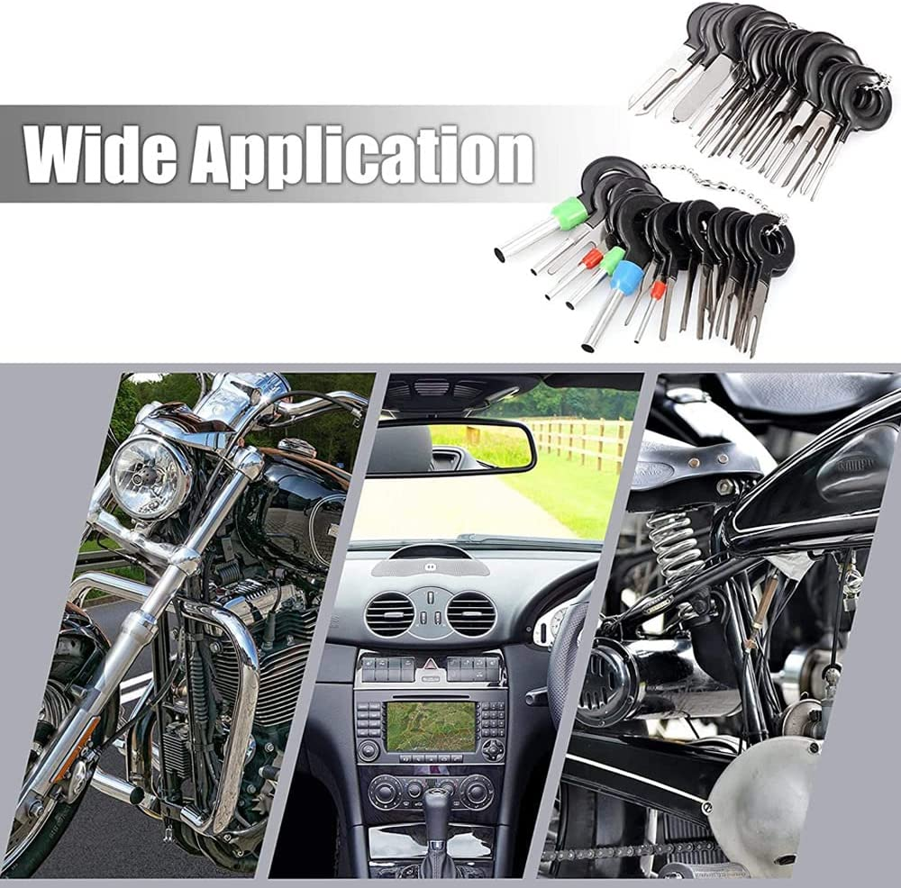 38Pcs Pins Terminals Removal Tools, Auto Terminals Removal Key Tool for Car Auto Wire Connector Terminal Pin Extractors Puller Remover Repair Key Tools Set Terminal image number 3