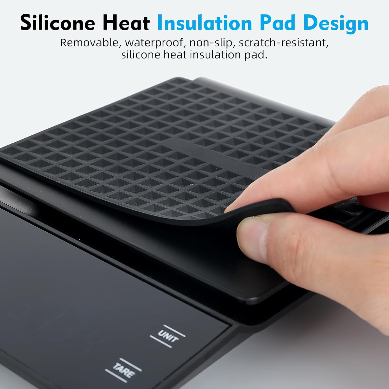 Coffee Scale with Timer, 0.1G Precision Espresso/Food Weight Scale up to 3Kg, Kitchen Scales with LED Display Tare Function Touch Control with Insulation Pad Rechargeable image number 1