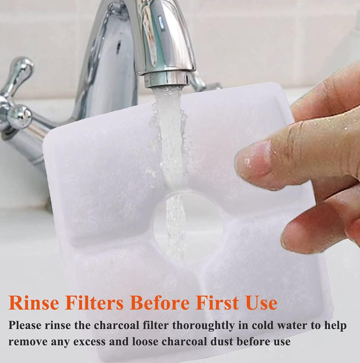 Hantoc 10 Packs Cat Water Fountain Filters, Replacement Pet Water Fountain Filters 2.4L for Flower Fountains Replacement Filters with Resin and Active Carbon for Drinking Fountains image number 5