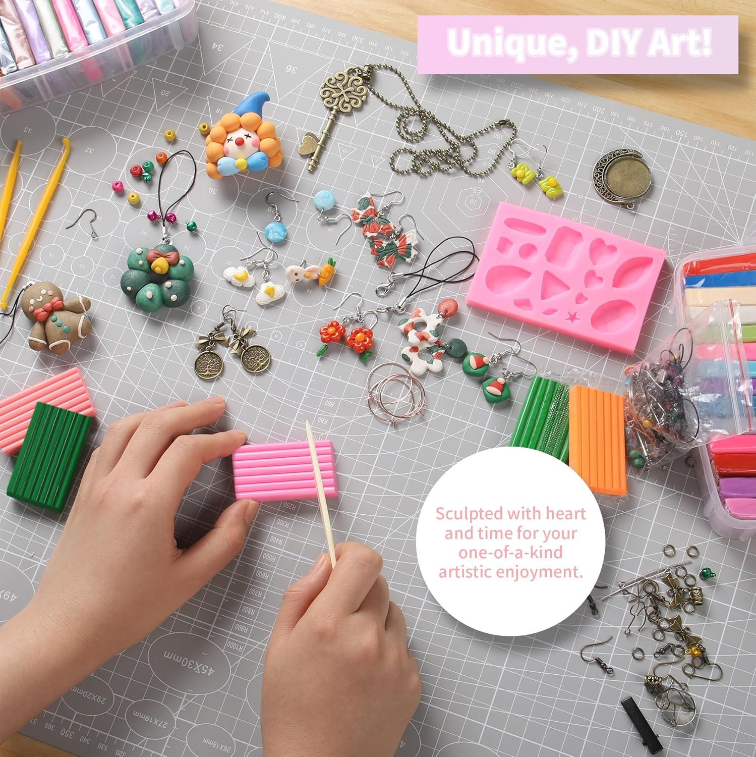 Aestd-St Polymer Clay Kits, 85 Colors Oven Bake Modeling Clay for Kids, Holiday Present for Children and Artists.