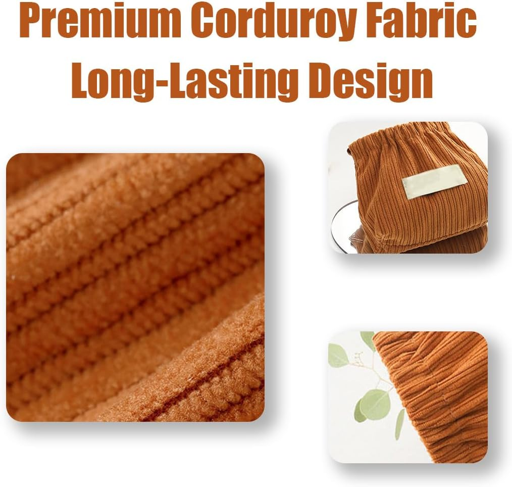 Corduroy Elastic Hair Tie Organizer, Portable Capacity Corduroy Elastic Storage Bag Closing Lipstick Bag, Cute Mini Makeup Pouch Bag Light and Easy to Carry (2A2) image number 2