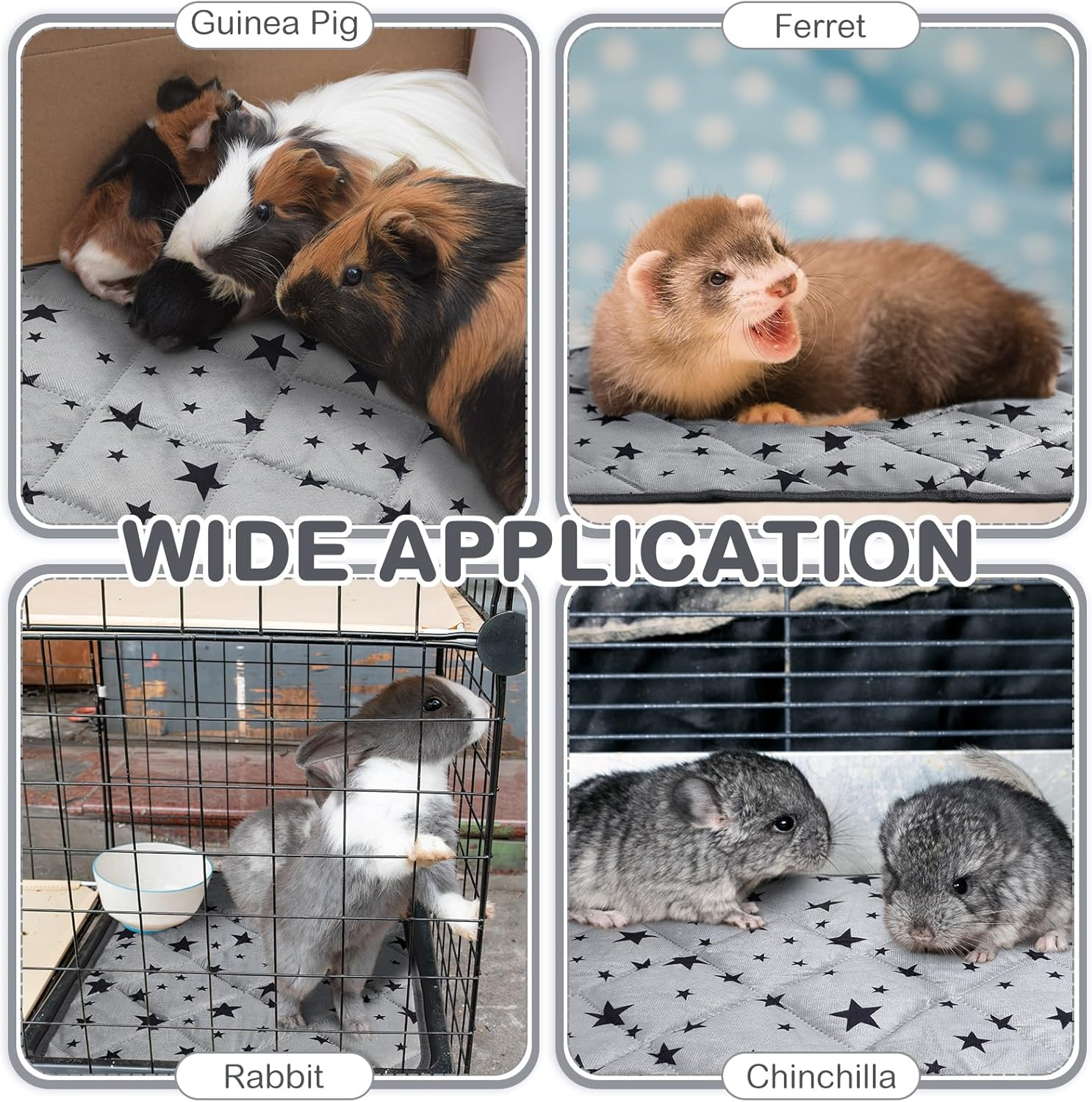 Namalu 4 Pack Self Warming Cat Bed Self Heating Cat Mat Star Pattern Soft Dog Crate Pad Thermal Pet Mat anti Slip Kennel Washable Dog Warming Bed for Outdoor Indoor(18 X 24 Inch,Rectangle) image number 4