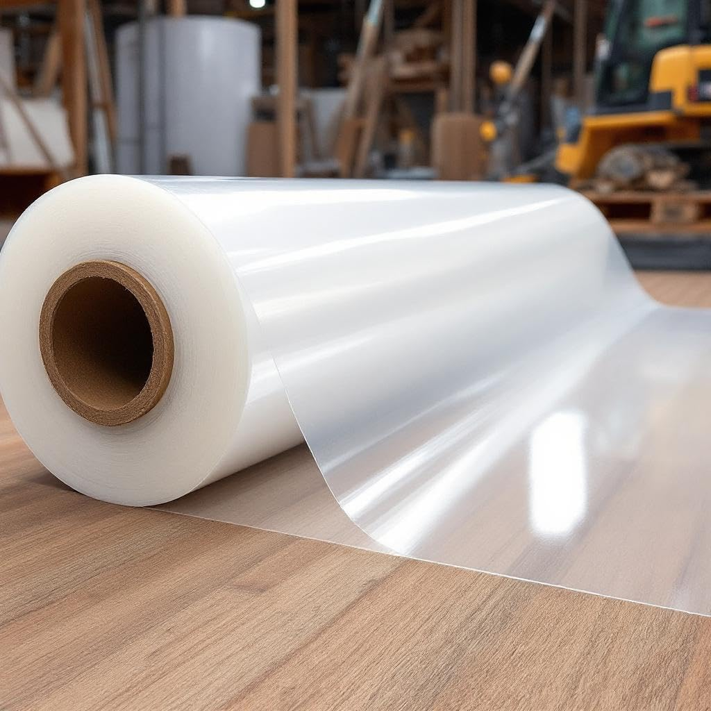Multi-Purpose Builders Film Clear Polypropylene Plastic Sheeting Roll 2M X 100M X 100Um Ideal for Plastic Mulch Weed Barriers Moisture Protection Heavy-Duty 1 Roll (2M X 50M X 200Um)