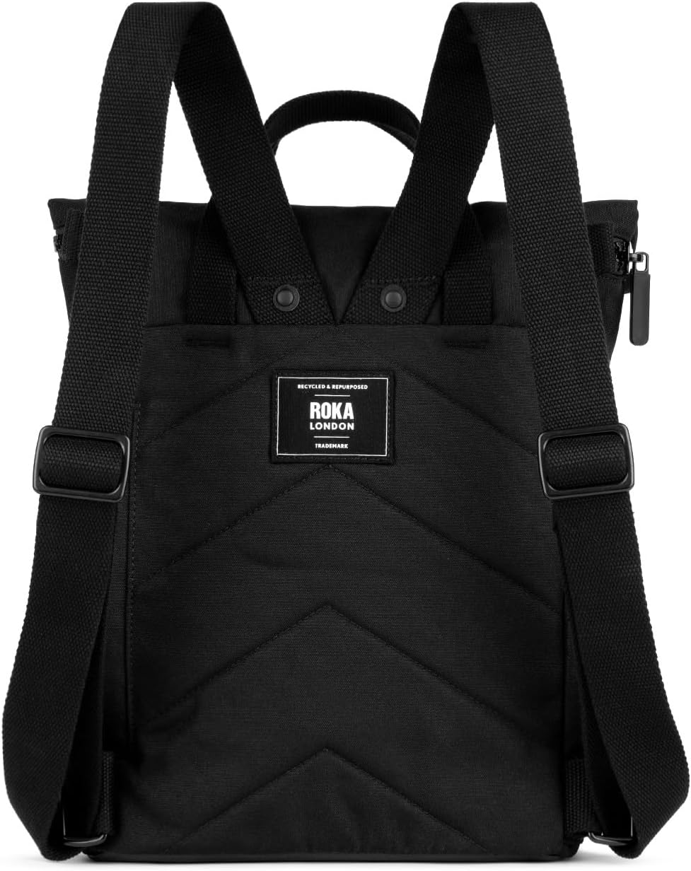 ROKA London Finchley a Small Sustainable Canvas Backpack - Airforce image number 6