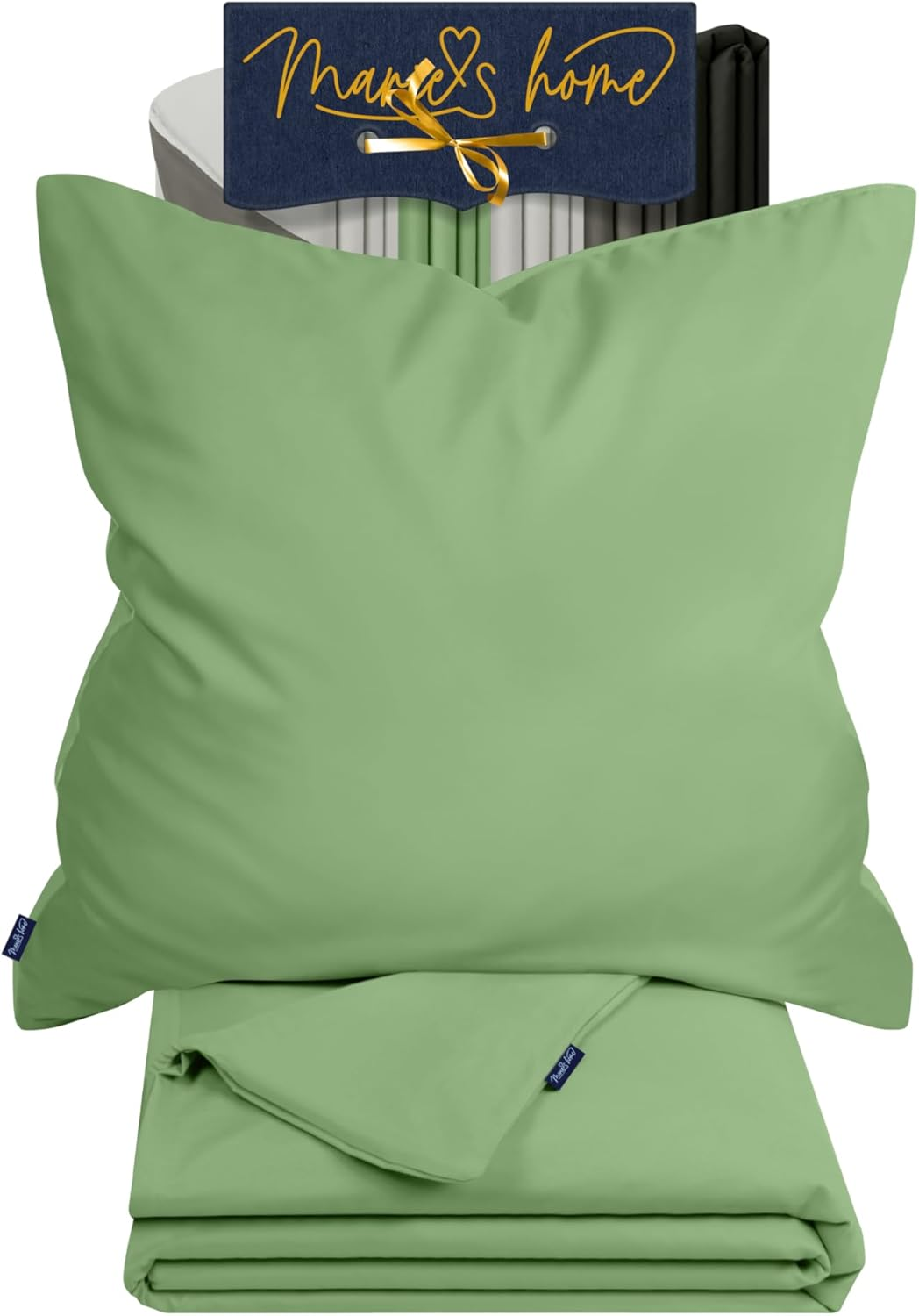 Marie&acute;S Home Bed Linen 135 X 200 Cm and 80 X 80 Cm 2-Piece Set 1613.2353, Sage image number 5