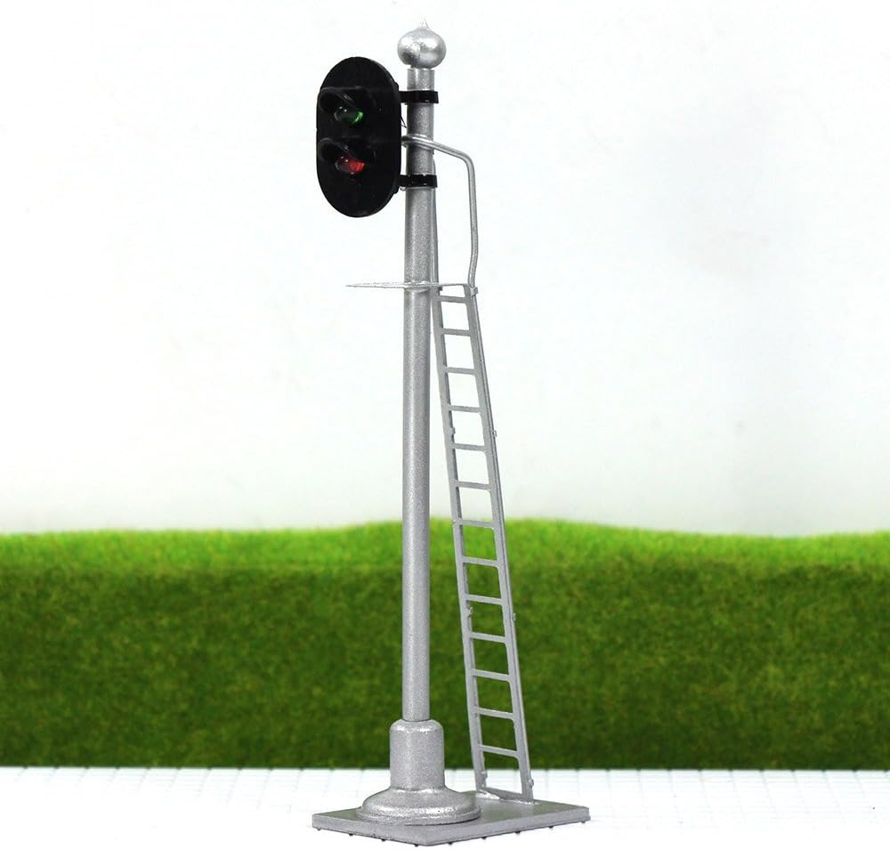 JTD873GR 3Pcs Model Railway HO Scale Traffic Signal 2-Lights Block Signal 6Cm image number 1