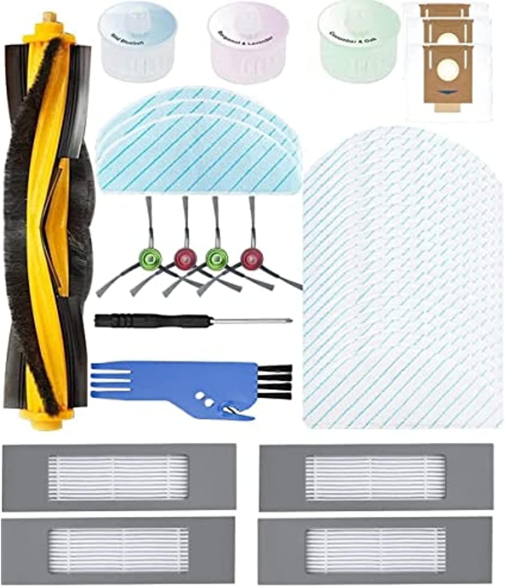 40PCS Replacement Accessories Vacuum Cleaner Parts Compatible with Ecovacs T8,T9, T9 Max- Roller Brush, Hepa Filter, Side Brush, Fragrance Capsules, Dust Bags, Mop Cloths, Robotic Cleaners Kit image number 3