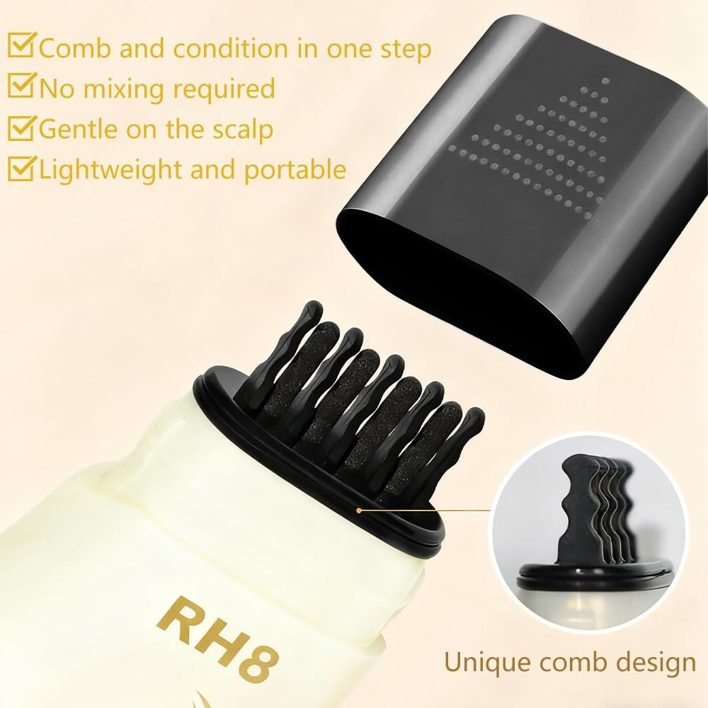 2-In-1 Hair Colour Pen & Comb - Instant Grey Hair Cover for Women & Men | Waterproof and Sweatproof Root Colour Pen for All Hair Types