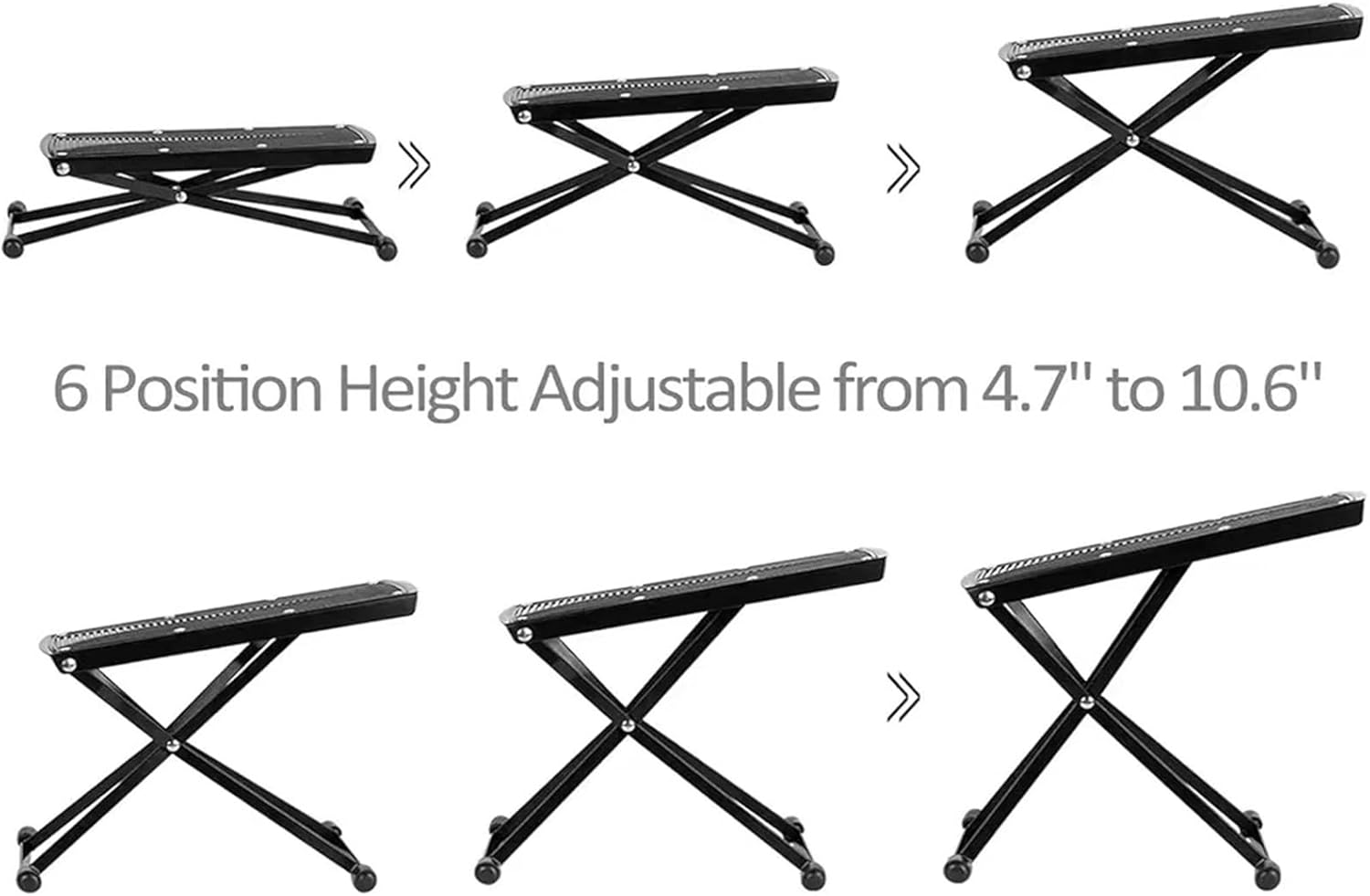 Adjustable Pedicure Foot Rest, Foldable Toe Stool, Non Slip Beauty Tool along 6 Height Levels, Black Stand with 220Lbs Load Capacity for Salon and Home Use 9.84 Inches image number 5