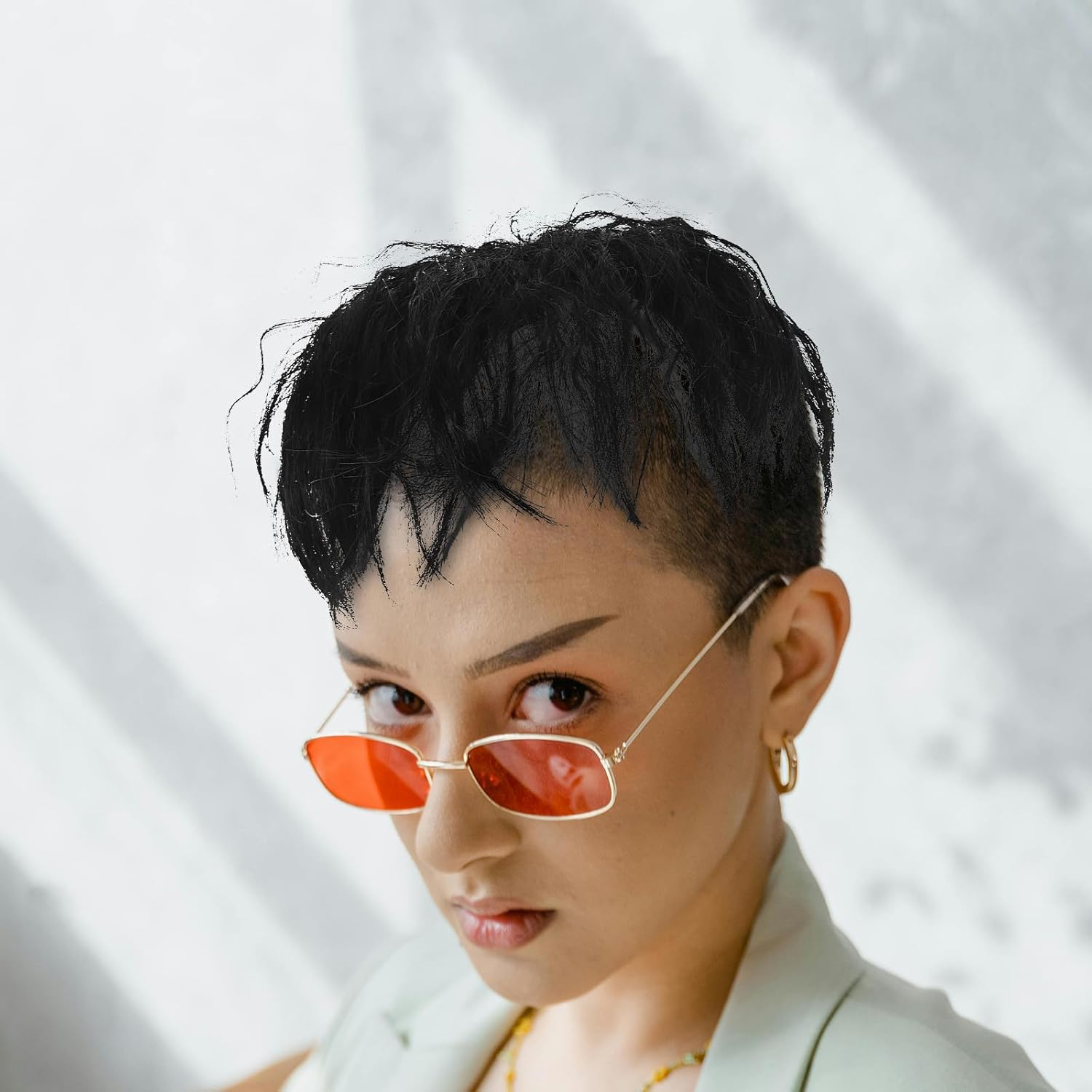 DINHEAROM Human Hair Wiglets Topper Fluffy Wavy Seamless Replacement Clip in Hairpiece for Women Covering White Hair