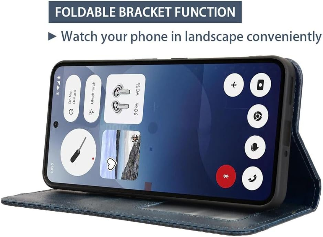 COMAKU Nothing Phone 3A Case, Wallet Mobile Phone Case with Built-In Card Slots - Blue - Blue image number 6