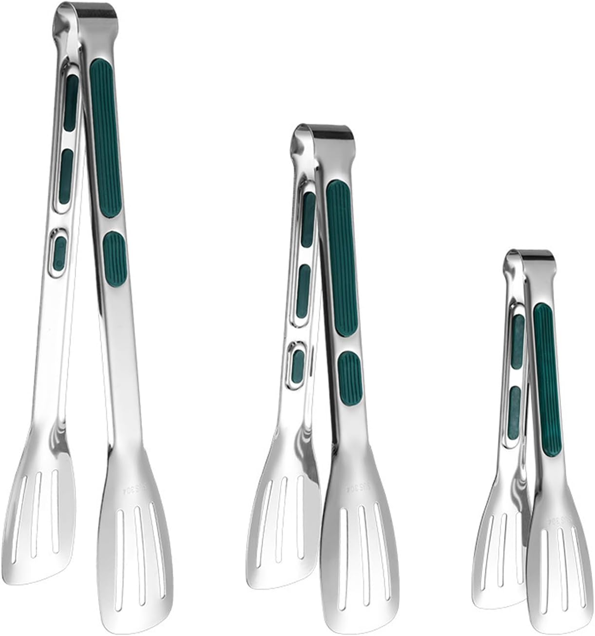 Taoluwin 3Pcs Kitchen Tongs Set, 3 Sizes Stainless Steel BBQ Tongs, Salad Tongs with Non-Slip Handles, Utility Tony for Grilling, Cooking, Serving