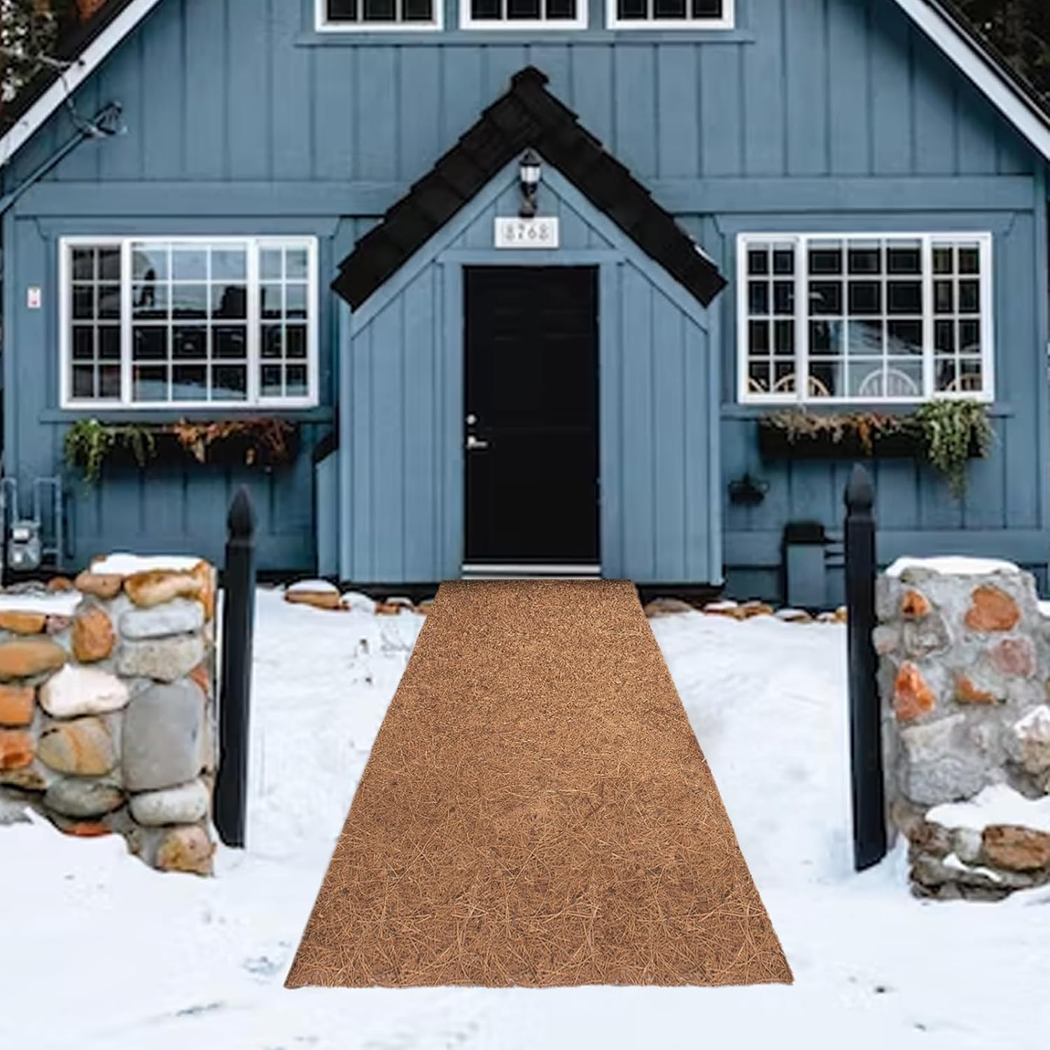 Fengaim 1M*0.5M/39.4" X 19.7" Coco Hanging Basket Liner Coconut Growing Mat Garden Plant Flowerpot Coconut Fibre Matting Liner Roll for Patio Containers Wall Troughs Reptile Carpet Lizard Cage Mat image number 5