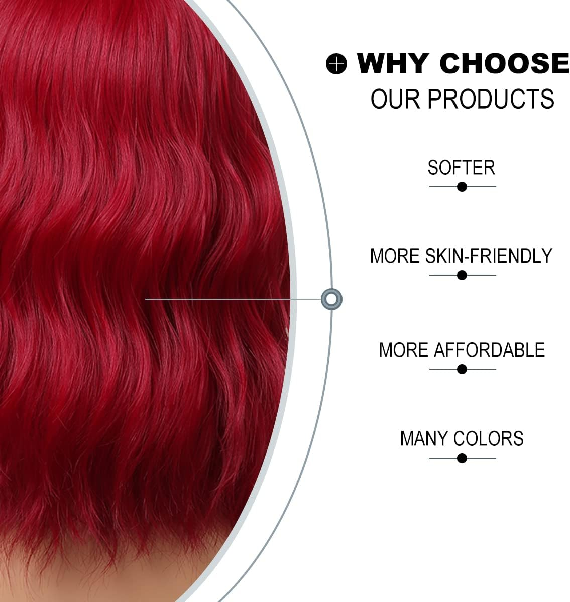 Red Bob Wig with Fringe, Short Curly Women'S Lolita Wigs, Synthetic Wig for Women, Daily Life, Anime Cosplay Costume, Party, Halloween, Carnival, 35 Cm image number 5