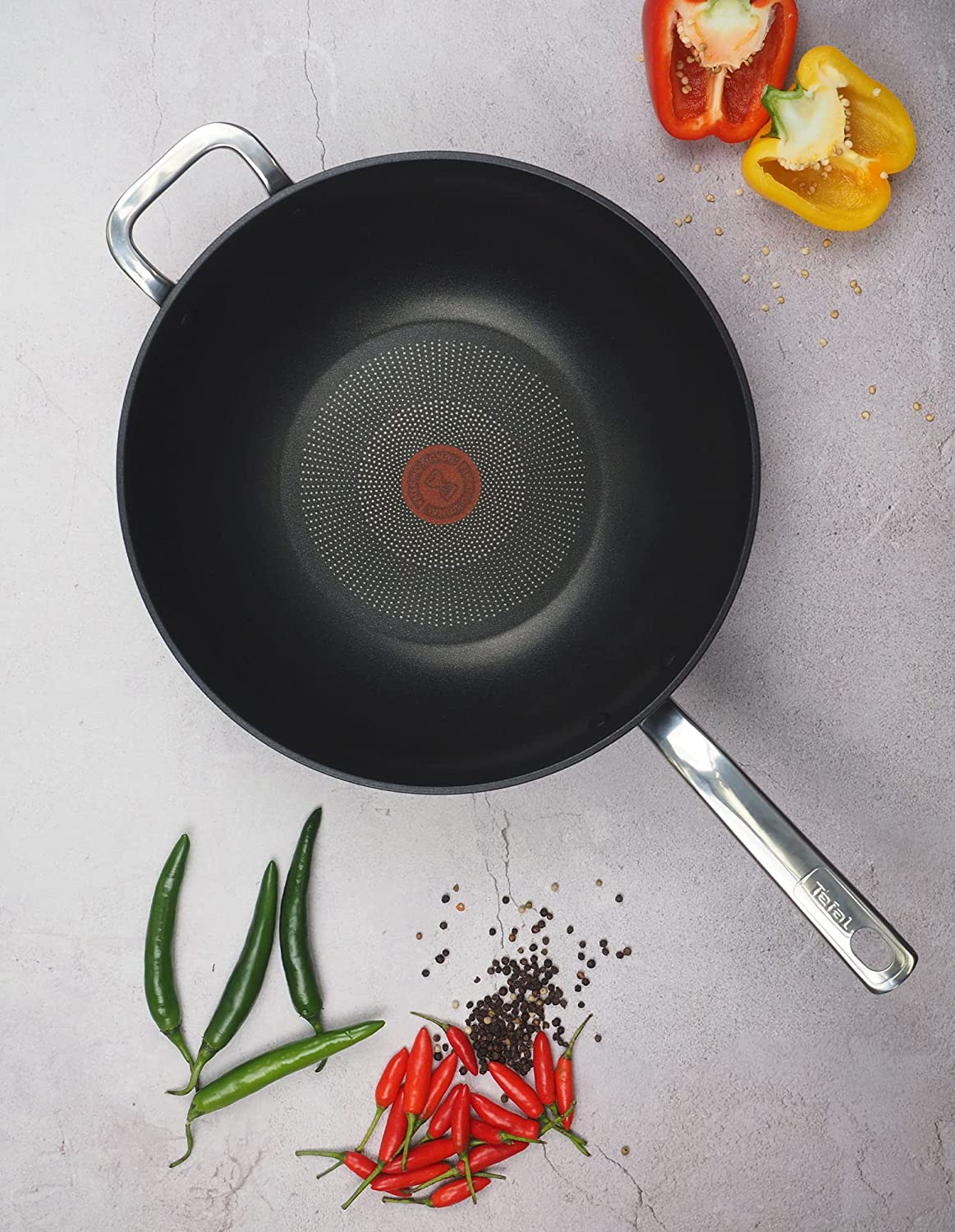 Tefal Premium Specialty Hard Anodised Induction Non-Stick Wok 32Cm + Lid, H9169417 image number 3