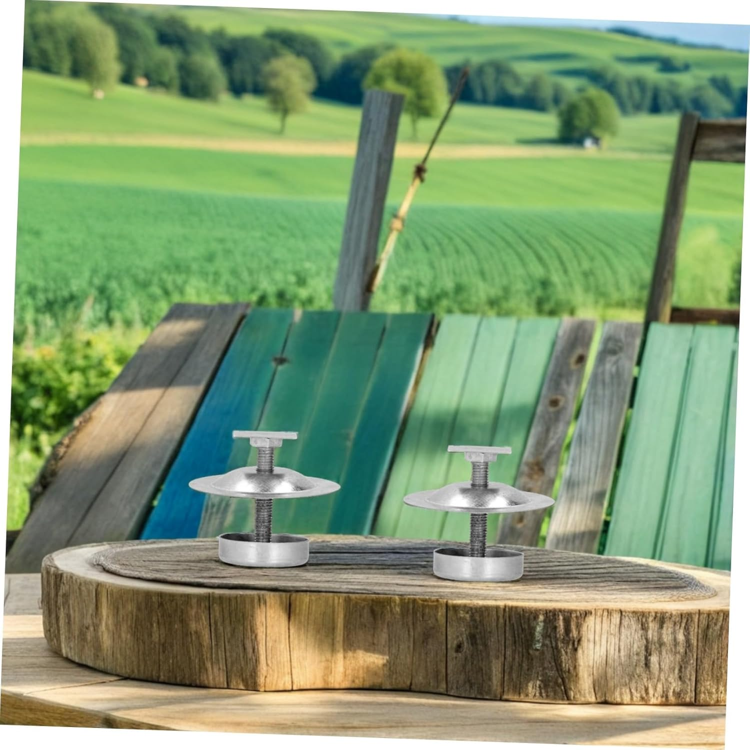 Alasum 8PCS Stainless Steel Beehive Stand Adjustable Metal Hive Base Support with Ant-Resistant Design for Outdoor Garden Beekeeping Equipment image number 2