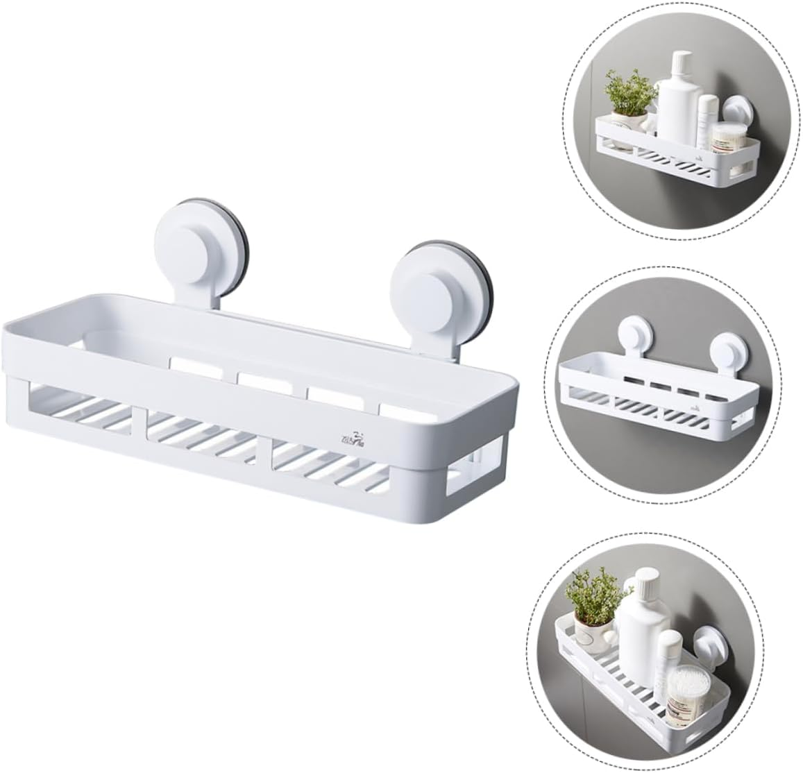 Levemolo Bathroom Wall Storage Rack Punch Free Toilet Hanging Shelf White Shower Organizer Bathroom Sundries Holder image number 2