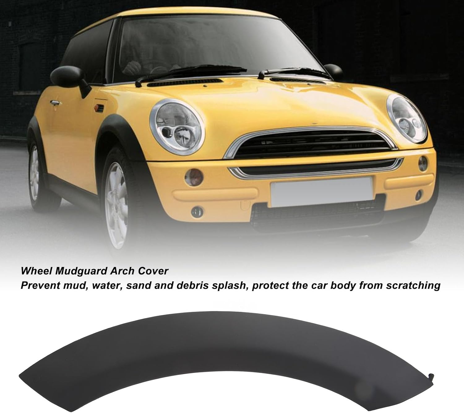 Wheel Eyebrow, Front Wheel Right Side & Left Side Lower Upper, Arch Cover Trim Wheel Arch Trim Mudguard Strips, anti Collision Car Accessories for Cooper R50 R53 R52