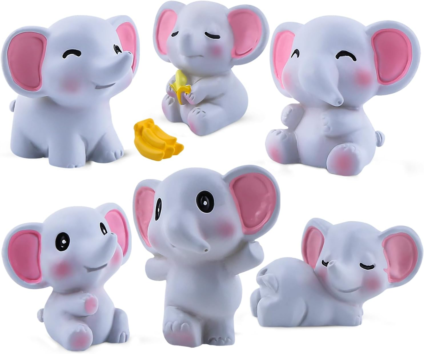 6Pack Mini Cute Penguin Figures Cake Toppers,Lovely Penguin Characters Toys Miniature Fairy Garden Decor for Kids Birthday Baby Shower Party Automobile Decoration