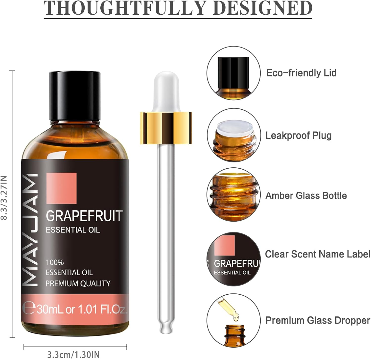 MAYJAM Grapefruit Essential Oil, 30Ml/1.01Fl.Oz Premium Grapefruit Oils for Diffuser, Candle Soap Making, Long Lasting Scents image number 6