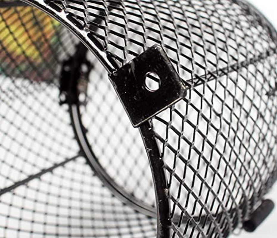 Reptile Anti-Scald Lamp Mesh Cover round for Heat Lamps Accessories Black
