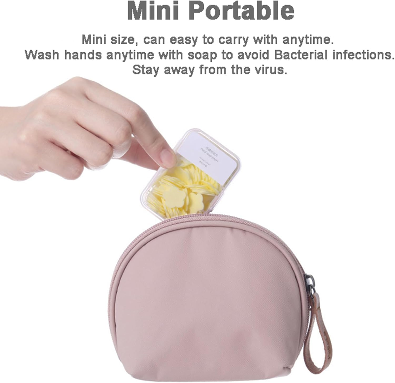 Tikapo 3-Pack (300Pcs) Petal Soap Paper Sheets in Clear PP Box, Portable Disposable Nature Foaming Hand Paper Soap Sheet for Hiking, Camping, Backpacking image number 4