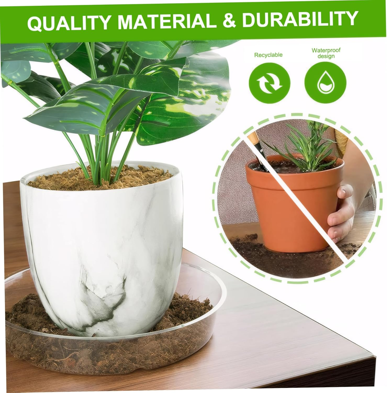 Plant Saucer 20Pcs 8 Inch round Plant Tray Non-Slip PP Plant Pot Saucers Waterproof Transparent Plant Drip Trays for Indoor Outdoor Gardening Supplies Plant Drip Trays Plant Pot Saucers Plant Tray