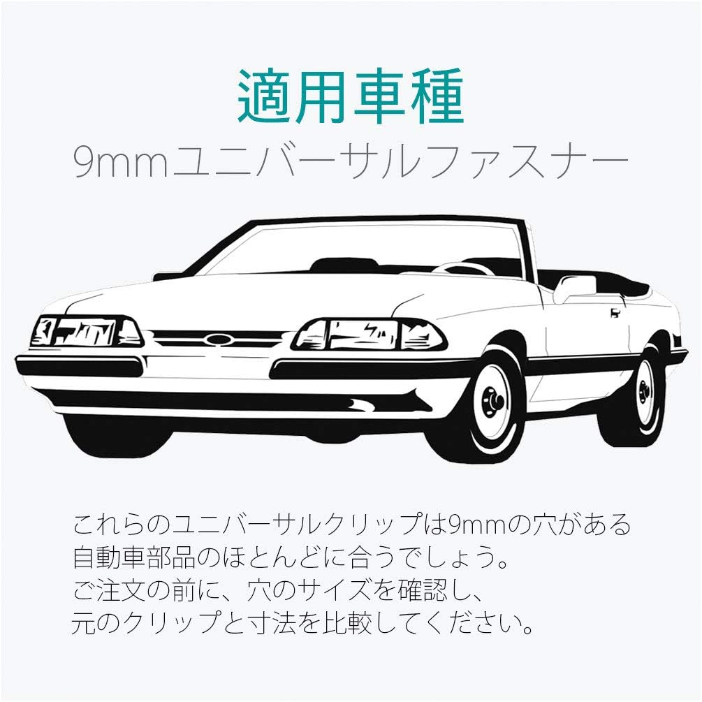 Lantee 100 Pcs Universal 9Mm Nylon Bumper Clips, Push-Type Car Retainer Fasteners image number 1