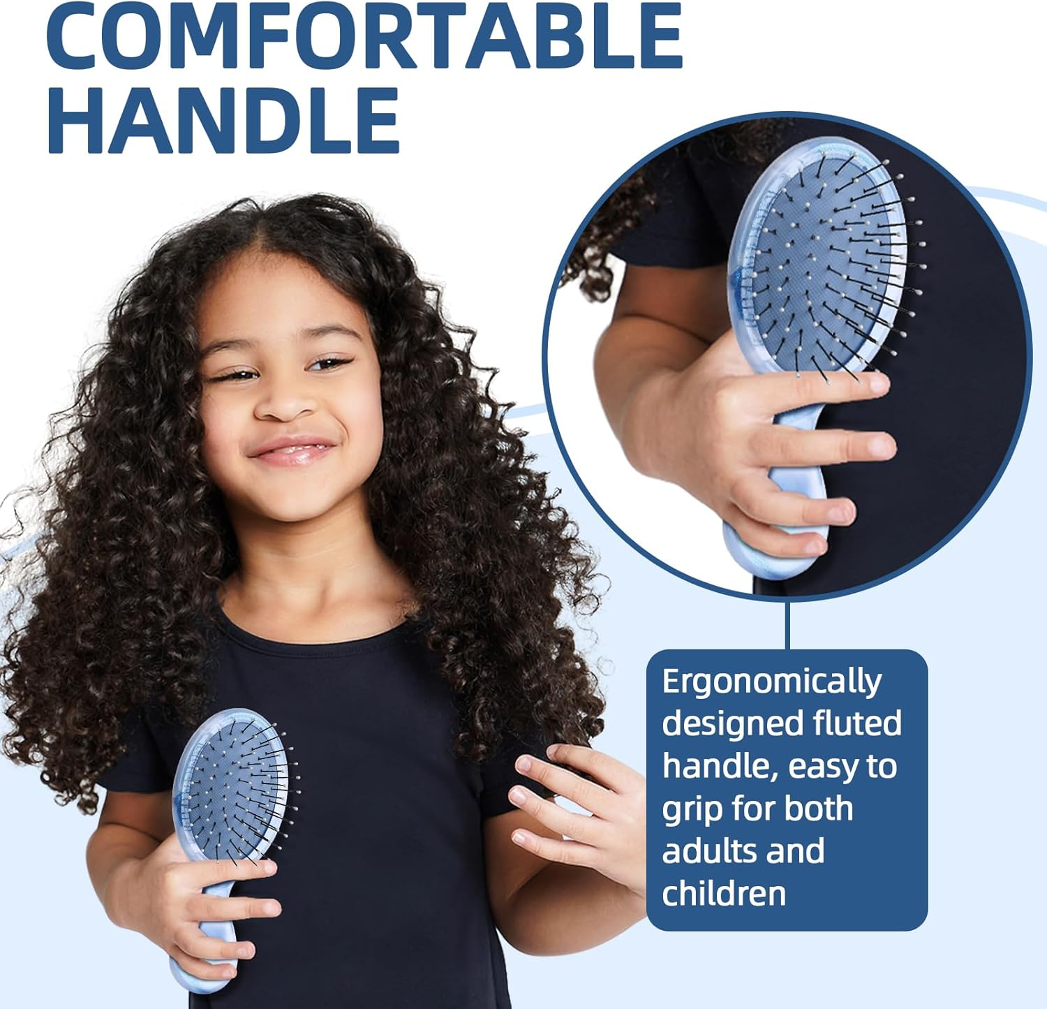 Daily Gard 2 Pack Detangler Hair Brush and Mini Hair Brush, Dry and Wet Hair Brush for Women Men Girls, Detangling Hairbrush for Wet/Dry/Curly/Thick/Long/Wavy/Damaged Hair, Blue - Green image number 2