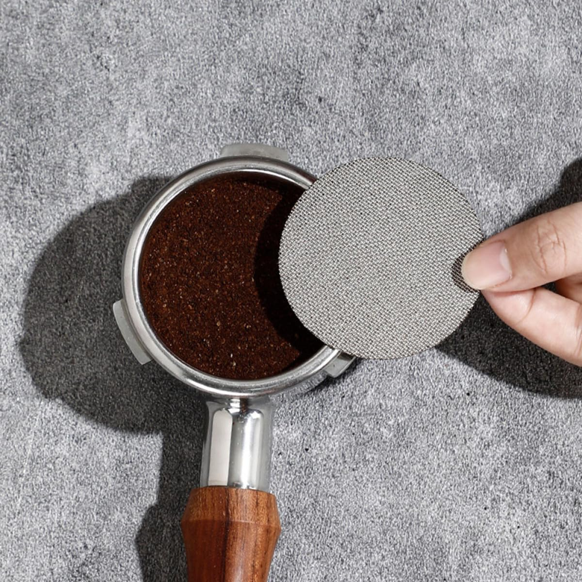 SEWACC 2Pcs 58Mm Stainless Steel Espresso Puck Screen Coffee Filter Mesh for Portafilter Compatible with Espresso Machines, Coffee Making Filter Plate for Professional Use image number 3