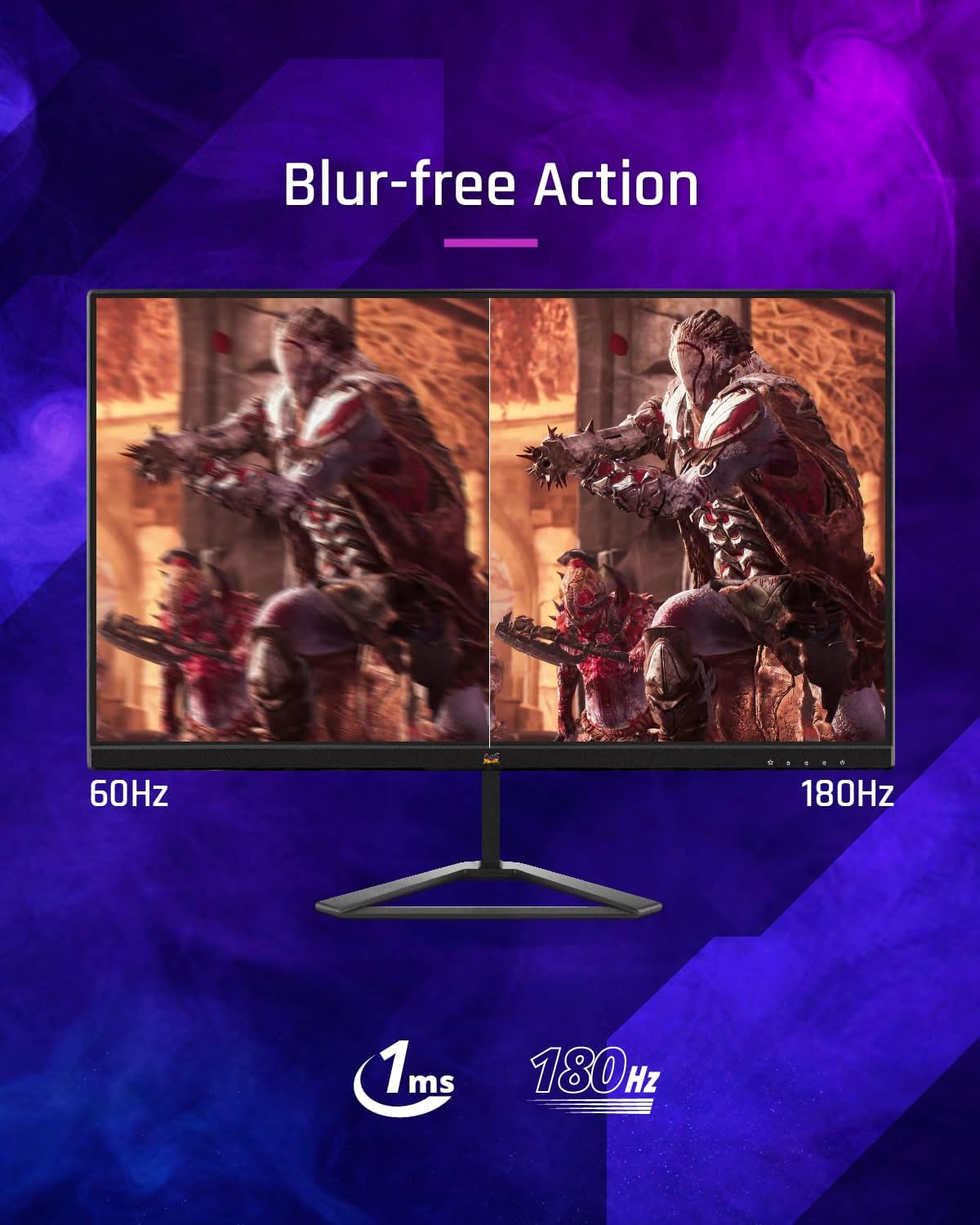 Viewsonic VX2779-HD-PRO 27 Inch Full HD 1080P Fast IPS Gaming Monitor with 180Hz, 1Ms MPRT, AMD Freesync, HDR10, 3 Sided Frameless, Tilt Adjustment, VESA, Dula HDMI & DP, Eye Care image number 3