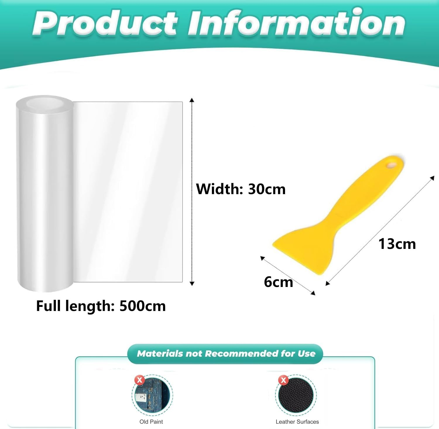 Door Protector from Dog Scratching - Neulsun Cat & Dog Door Protector Scratch Guard, No Residue Furniture & Door Dog Scratch Protector Guard for Dogs, Transparent Pet Door Protector - (500Cm X 30Cm) image number 2