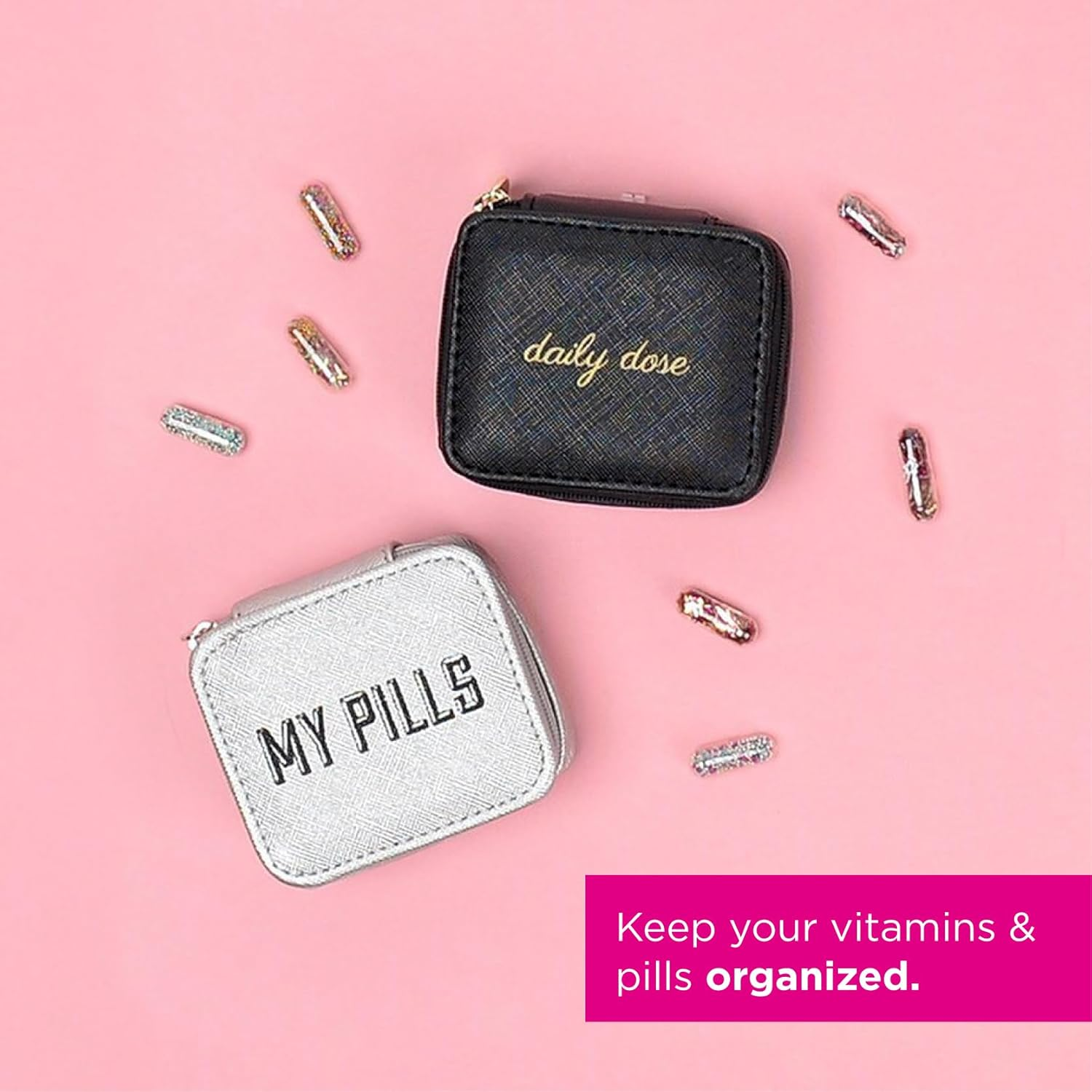 Miamica Women'S Pill Case Trendy Daily Dose Pill Organizer Box image number 2