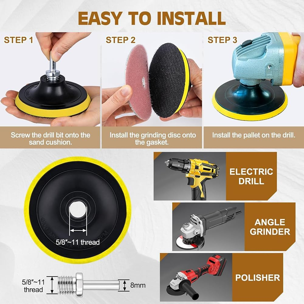 20 Pack 4 Inch Diamond Polishing Pads, Wet/Dry Granite Stone Polish Pad,50-6000 Grit Polishing Pads for Marble, 5/8&rsquo;&rsquo;-11 Backer Pad, Fit for Concrete Marble Rock Countertop Quartz image number 1