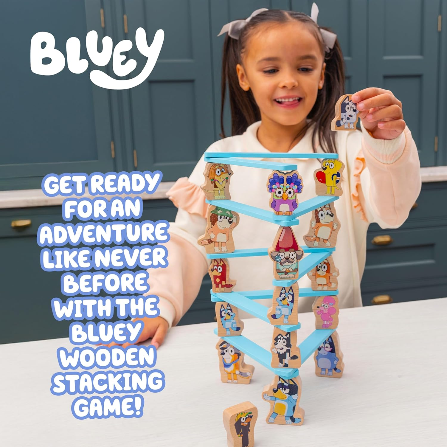 Bluey Wooden Stacking Game 26-Piece Activity Toy Playset image number 4