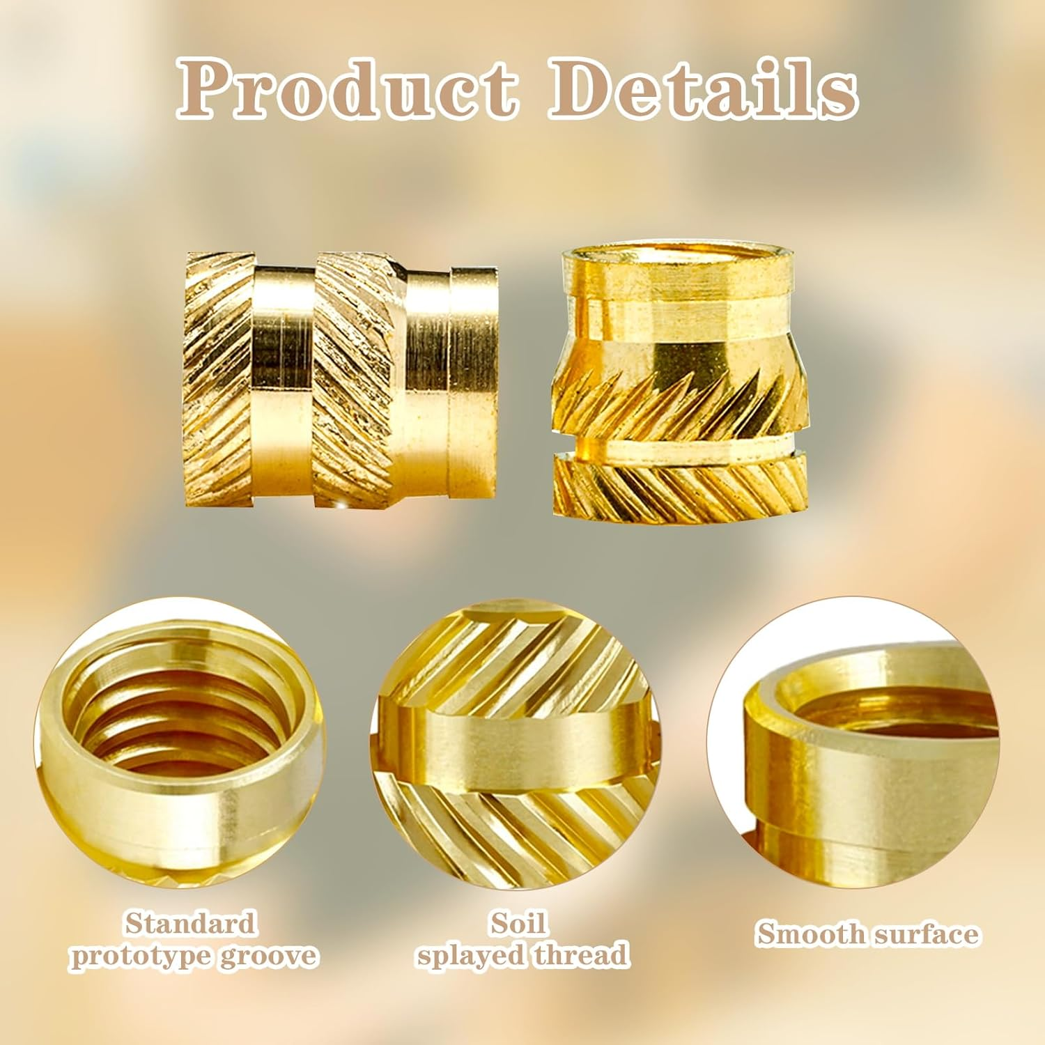 100 Pcs M3 Screws Nuts for Heat Press, M3 Threaded Inserts, Brass Threaded Inserts with Box, Metric Threaded Insert Nuts for 3D Printing Injection Molding, Wood, Plastic, Sheet Metal (4 X 5 MM) image number 4