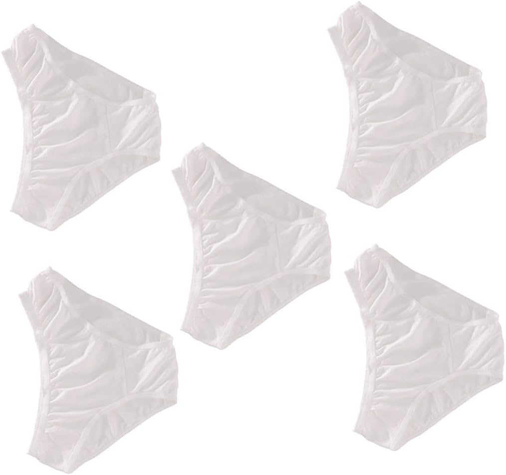 SAFIGLE 5Pcs Disposable Cotton Underwear for Women Lightweight Portable Breathable Briefs for Menstrual Postoperative Care and Travel Use XXL White image number 5