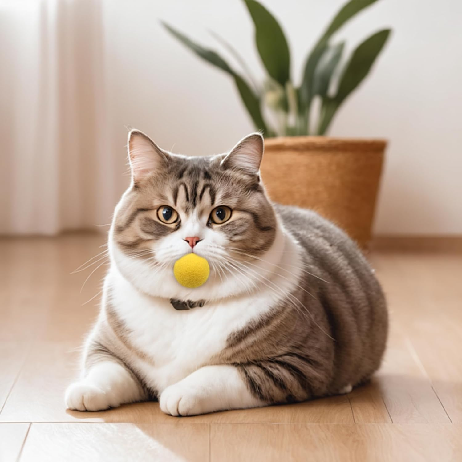 ZJCANGLIU 12 Pieces Cat Games, Cat Games, Cat Games, Interactive Cat Games, Interactive Cat Games, Felt Balls for Cats, Wool Felt Balls (6 Colours, 3 Cm) image number 3