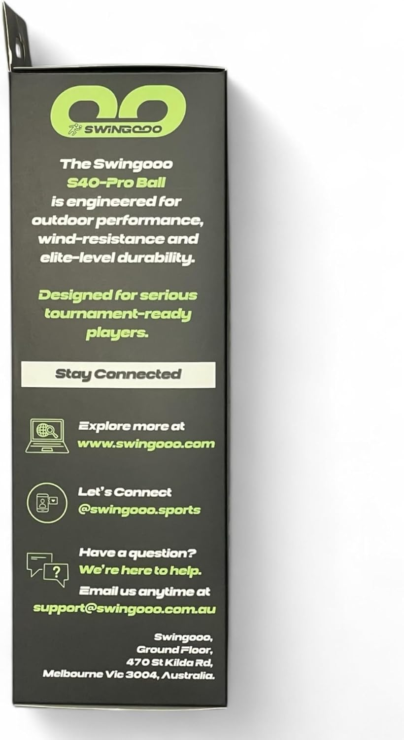 Swingooo S40 Pro Pickleball Balls, Tournament-Grade, Set of 3, Green