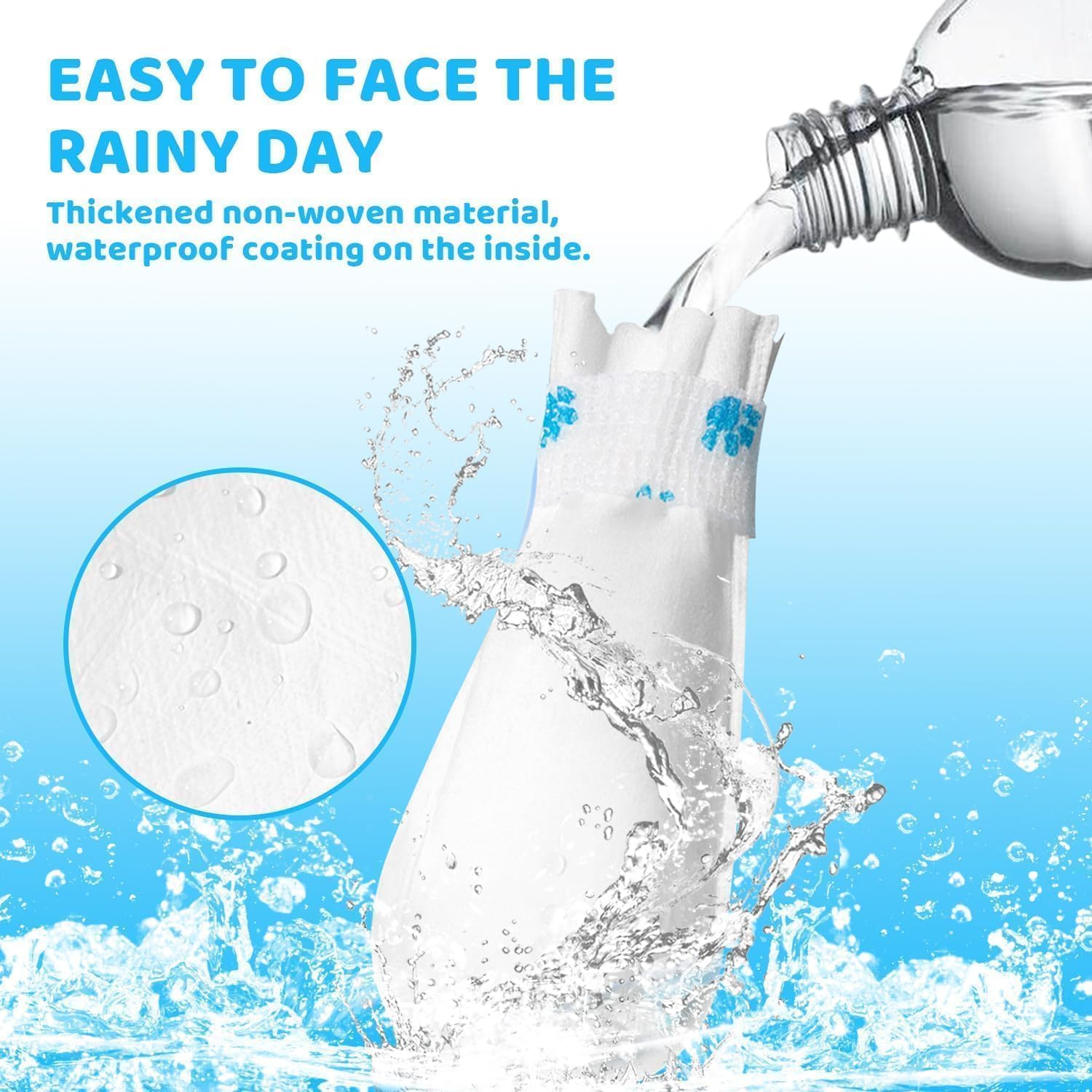 Disposable Dog Boots Paw Protectors Dog Shoes for Small Size Dogs 20 Pcs Pet Shoes with Adjustable Dog Paw Bandage Waterproof Dog Foot Paws Covers Booties for Outdoor & Indoor Walking (White, S) image number 3