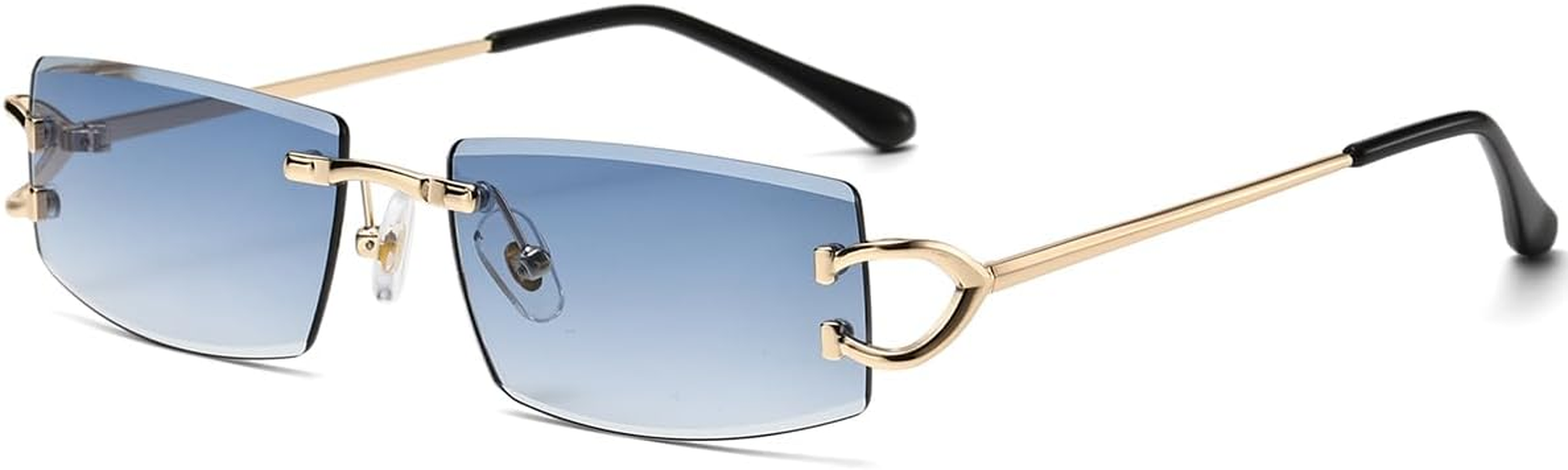 LIGOES Rectangle Sunglasses Metal Fashion Sunglasses Frameless UV400 Lens Sun Protection Glasses