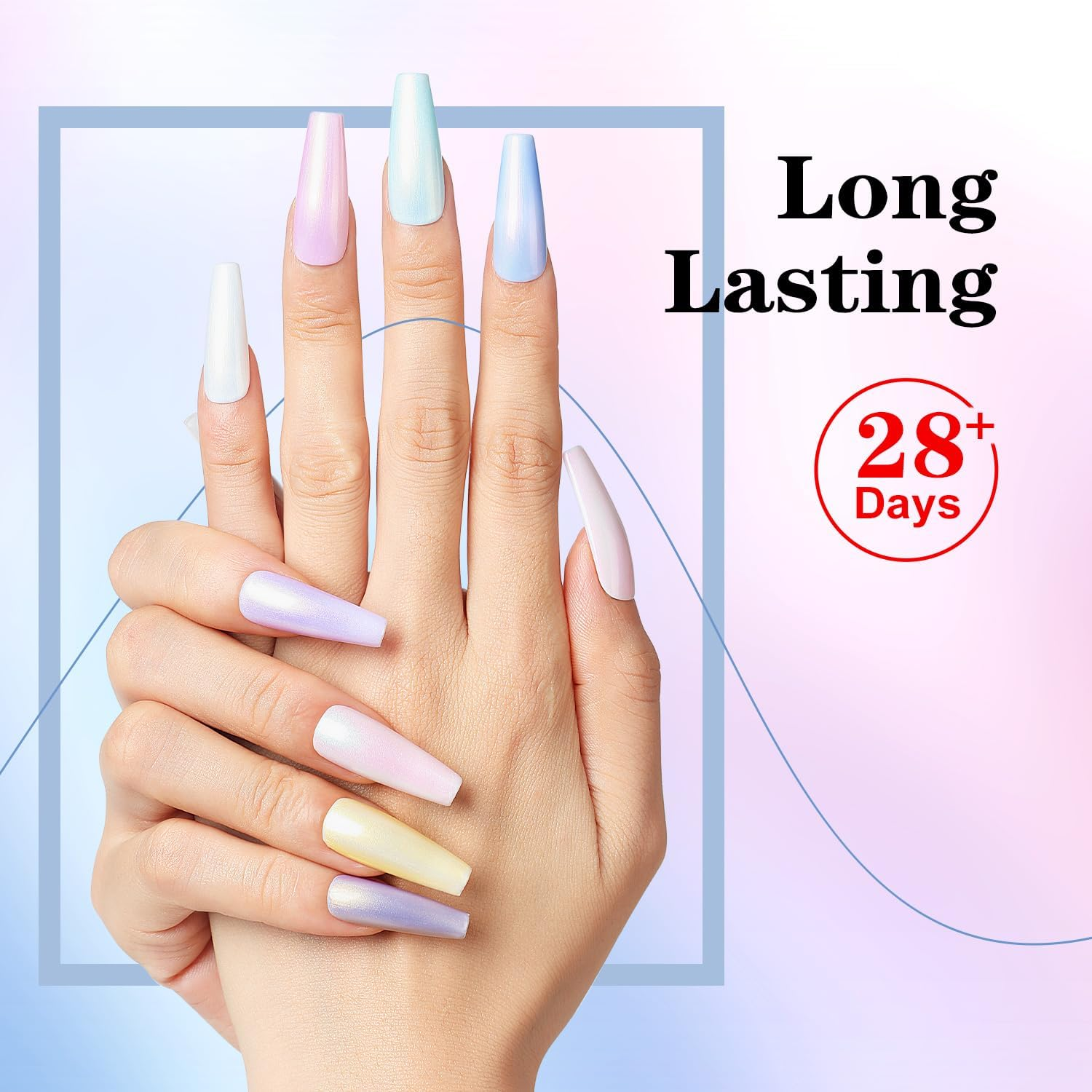 AIMEILI Hema Free Gel Nail Polish Pearl Top Coat, Cruelty Free, Vegan, 2 in 1 Pearlescent Glitter Glossy Shiny No Wipe Gel Top Coat 005 image number 4