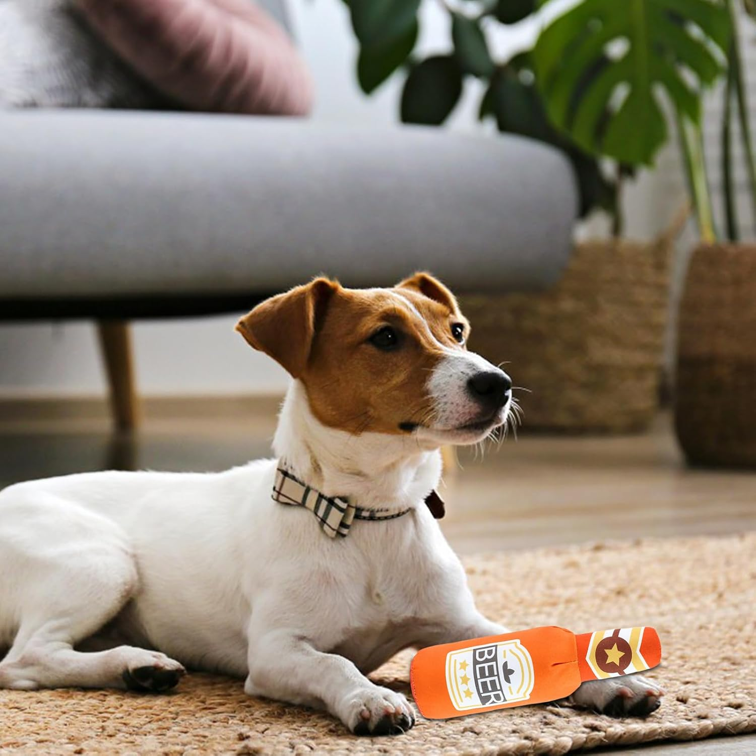 Squeaky Dog Toys, Wine Bottle Dog Chew Toys with Sound Squeaker, Interactive Dog Teeth Cleaning Toy for All Breed Dogs/193 image number 2