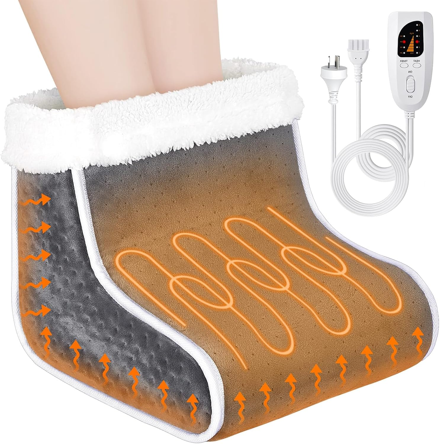 Koreal Electric Foot Warmer, Foot Warmer Heated for Men & Women, Feet Warmer with 6 Temperature Setting 4 Timer Setting, Auto Shut Off, Washable Inner Lining, Fast Heat Use for Winter Gifts image number 2