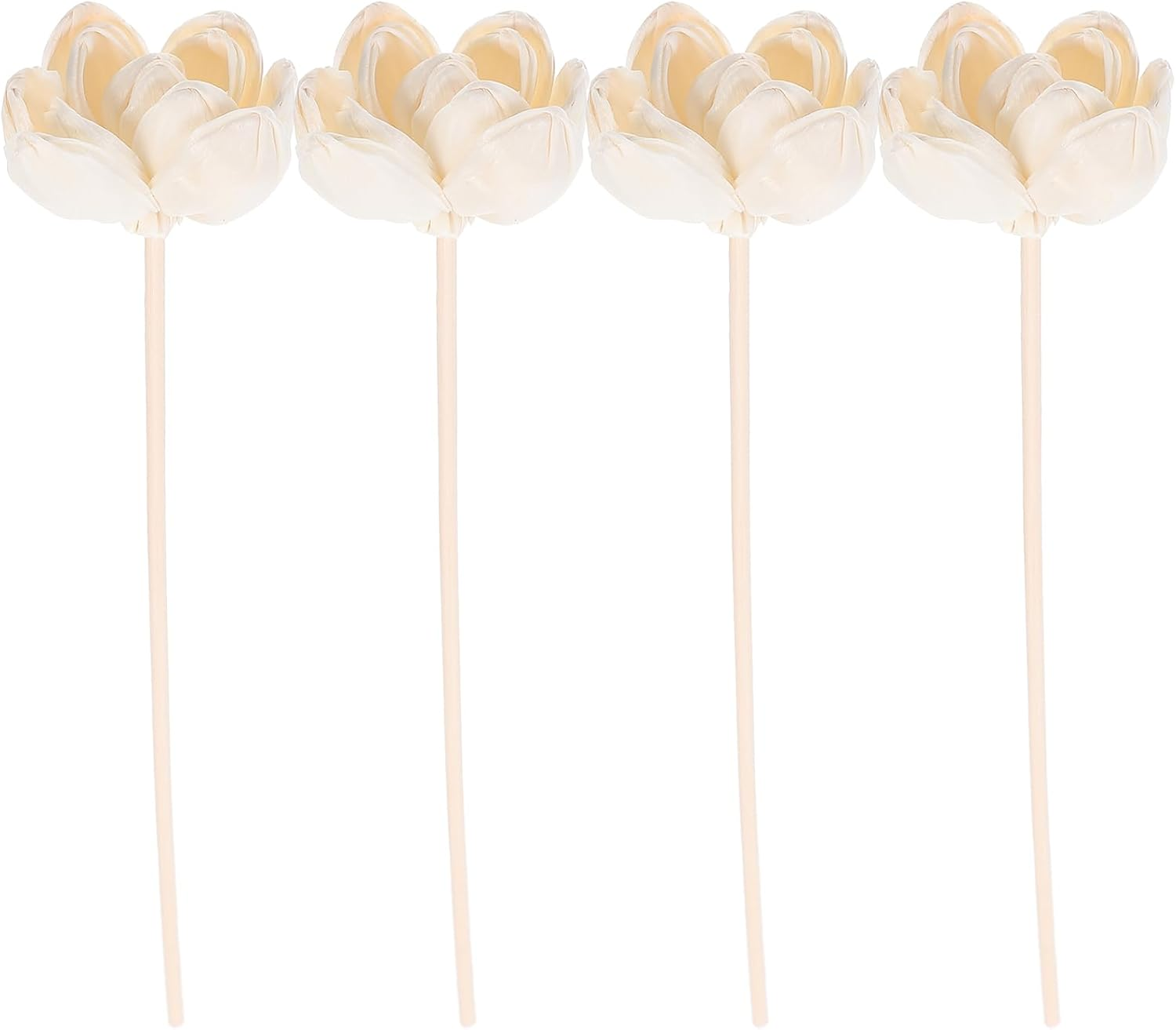 4Pcs White Cotton Aromatherapy Flower Diffusers - Natural Diffuser for Home, Office, Yoga Room, Bedroom, Hotel - DIY Decoration, Essential Oil Fragrance, Relaxing Scent image number 3