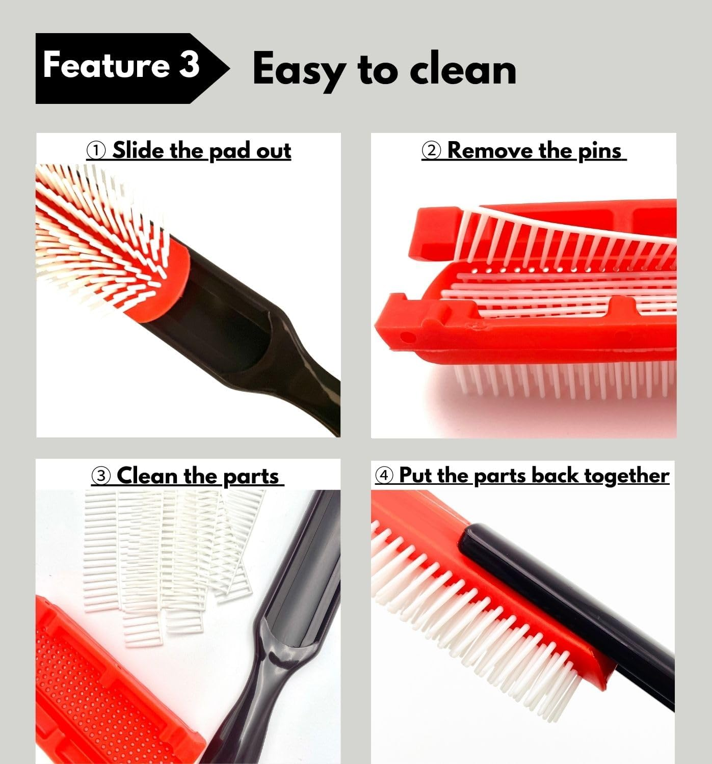 MDSTYLE Hair Brush for Curly, Thick, Wavy and Coily Hair - Curl Defining, Detangling, Styling, Blowdrying, Shaping - 9 Row Detangler Brush for Women and Men - Dry or Wet (Black Small 1Pc) - Black Regular 1Pc image number 5