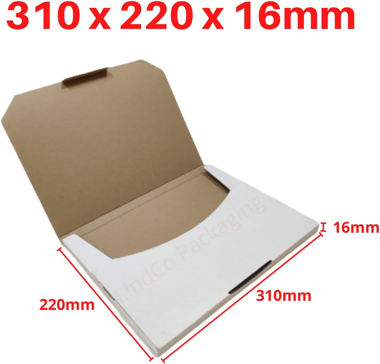 Super-Flat Die Cut Mailing Box 310 X 220 X 16Mm A4 Cardboard Mailer (Pack of 100) image number 1