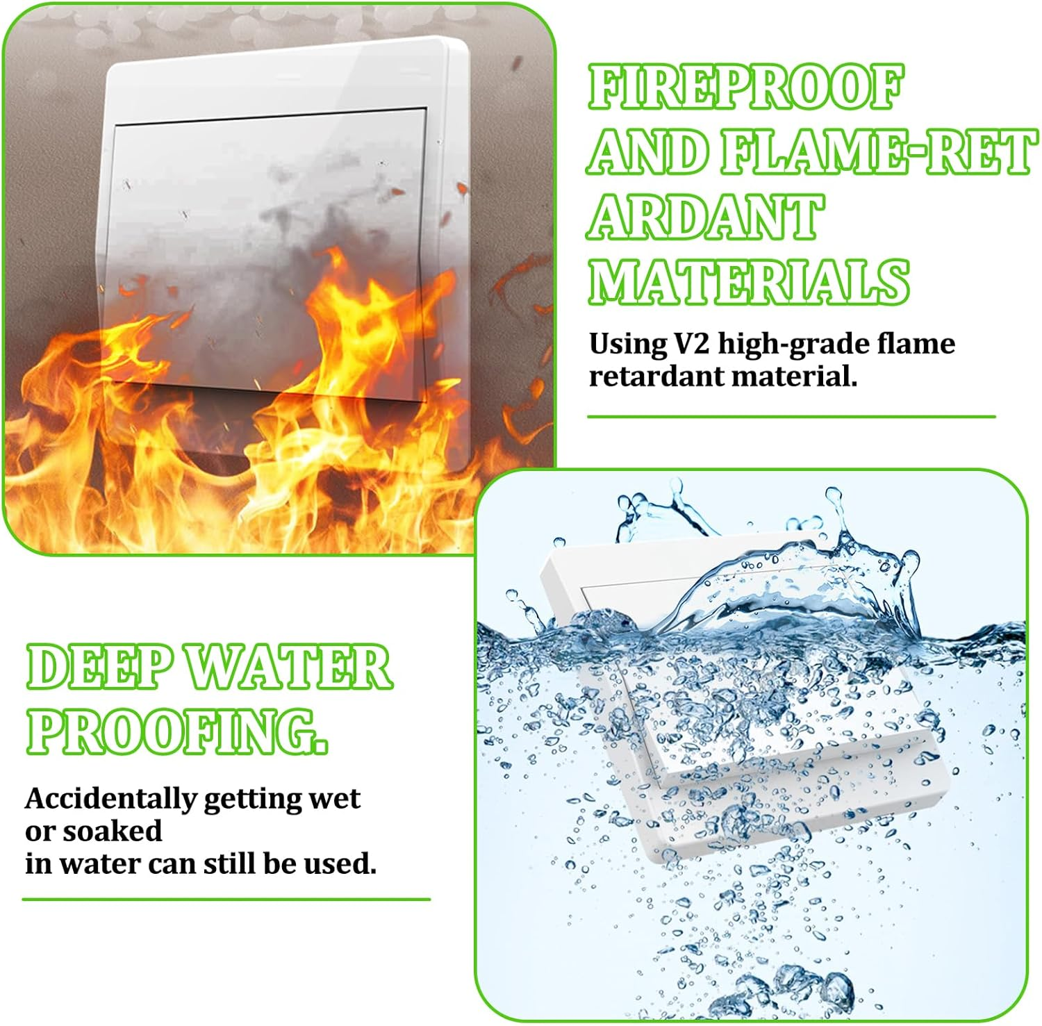 Wireless Switch Light Set, Kinetic Wireless Light Switch, 433.92 Mhz RF Radio Switch and Relay Receiver Controller, Wireless Switch 240 V with Fuse, No Wiring, Waterproof, for Home Office image number 6